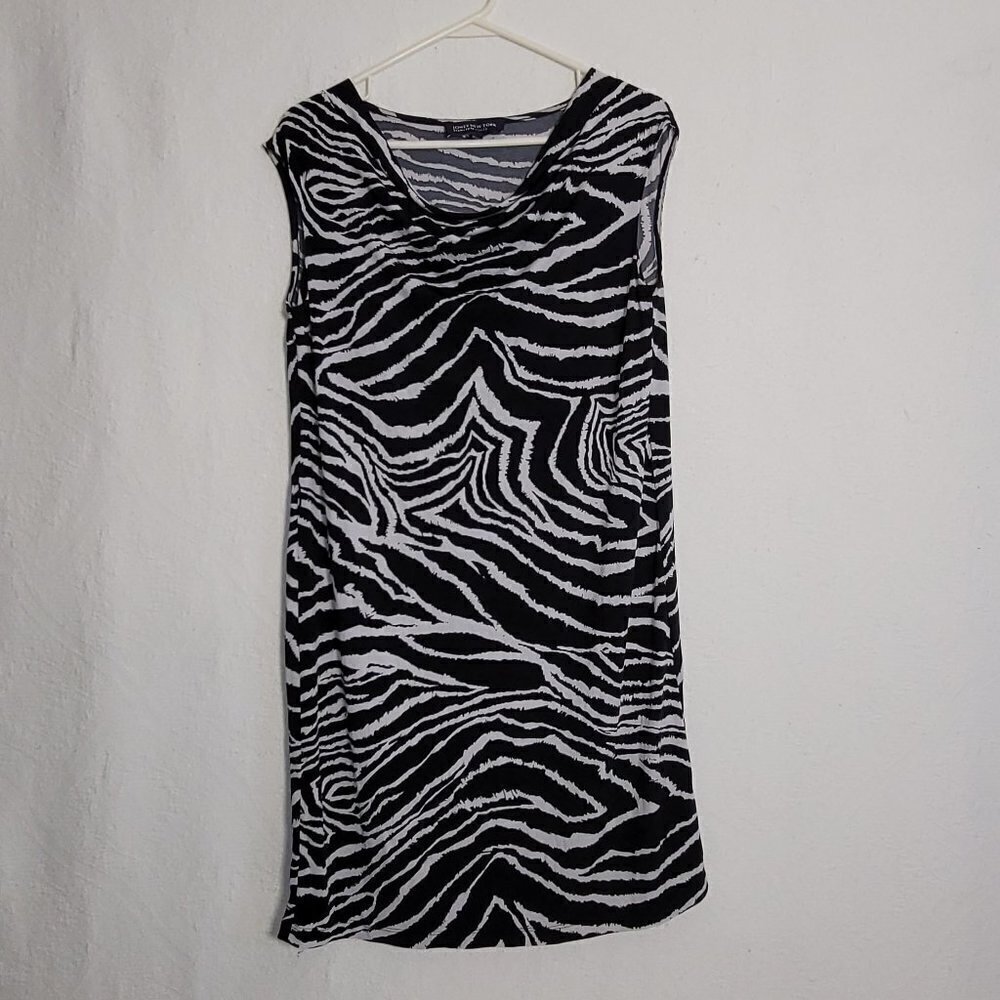 575. Jones New York Signature Petite Dress Black and White Sz PS/CH